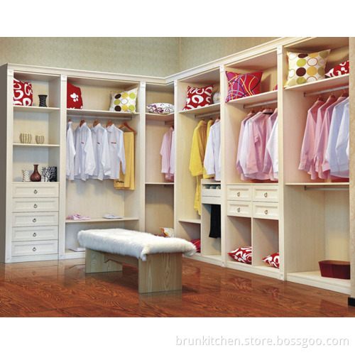 L Shape Open Shelf with Drawer Wardrobe
